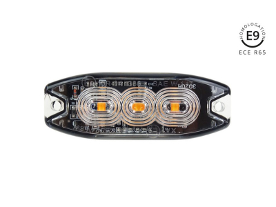 Lampa błyskowa płaska 3x3W LED R65 R10 12/24V IP67