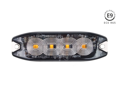 Lampa błyskowa płaska 4x3W LED R65 R10 12/24V IP67