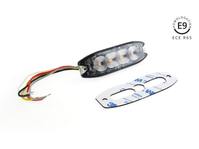 Lampa błyskowa płaska 4x3W LED R65 R10 12/24V IP67