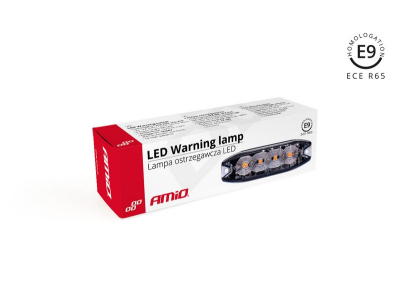 Lampa błyskowa płaska 4x3W LED R65 R10 12/24V IP67