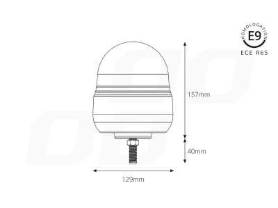 Lampa ostrzegawcza W02SB na śrubie R65 R10 39LED 12/24V IP56