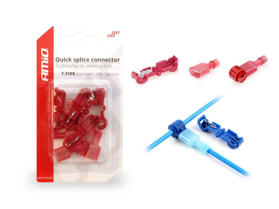 Szybkozłączki elektryczne Typ-T 0,5-1mm2 10A 5pcs blister