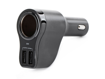 Ładowarka samochodowa z młotkiem bezpieczeństwa 2xUSB, gniazdo zapalniczki 2,4A PCH PRO-04