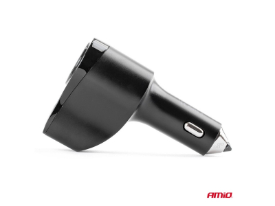 Ładowarka samochodowa z młotkiem bezpieczeństwa 2xUSB, gniazdo zapalniczki 2,4A PCH PRO-04