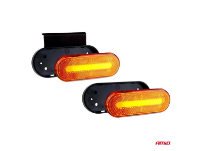 Lampa obrysowa LED AMiO OM-01-O owalna, pomarańczowa