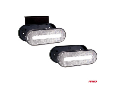 Lampa obrysowa LED AMiO OM-01-W owalna, biała