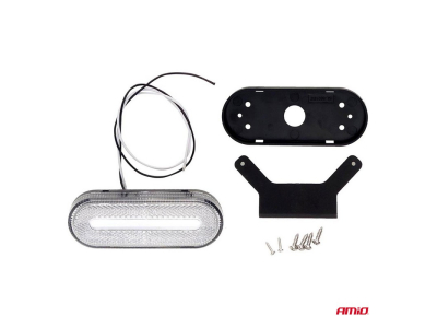Lampa obrysowa LED AMiO OM-01-W owalna, biała