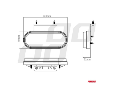 Lampa obrysowa LED AMiO OM-01-W owalna, biała