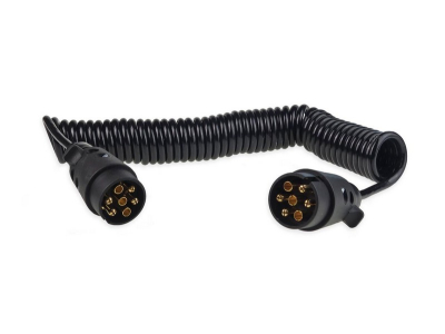 Przewód elektryczny spiralny z wtyczkami 7PIN 12V 6 m