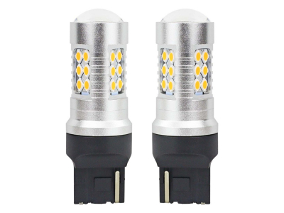 Żarówki LED CANBUS 3030 24SMD T20 7440 WY21W Pomarańczowa 12V/24V