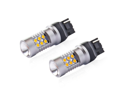 Żarówki LED CANBUS 3030 24SMD T20 7440 WY21W Pomarańczowa 12V/24V