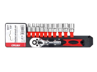 Klucze nasadowe zestaw 11 szt 1/4" 4-13mm