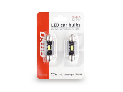 Żarówki LED CANBUS 1860 1SMD UltraBright Festoon C5W C10W C3W 36mm White 12V/24V