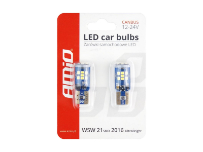 LED CANBUS 21SMD UltraBright 2016 T10 W5W White 12V/24V
