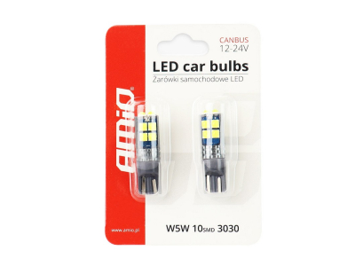 LED CANBUS 10SMD 3030 T10 W5W White 12V/24V