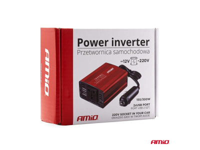 Przetwornica napięcia 12V/230V 150W/300W 2xUSB PI01