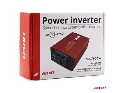 Przetwornica napięcia 24V/230V 300W/600W 2xUSB PI04