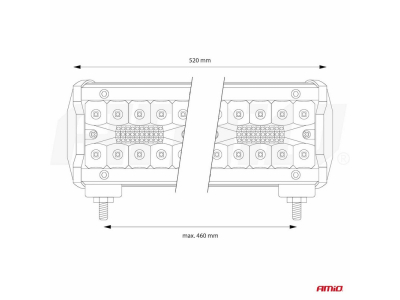 Lampa robocza LED AWL28 140LED 520x74 420W COMBO 9-36V