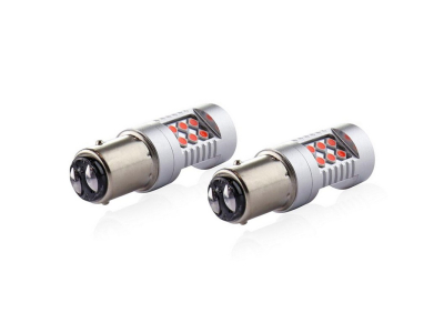 Żarówki LED CANBUS 3030 24SMD 1157 BAY15D P21/5W Czerwona 12V/24V