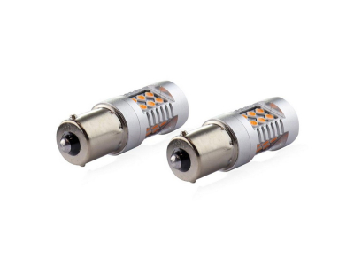 Żarówki LED CANBUS 3030 24SMD 1156 BAU15S PY21W Pomarańczowa 12V/24V