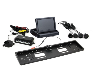 Zestaw czujników parkowania TFT02 4,3" z kamerą HD-402-LED 4 sensory czarne