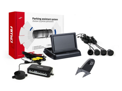 Zestaw czujników parkowania TFT02 4,3" z kamerą HD-502-IR 4 sensory czarne