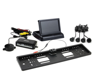 Zestaw czujników parkowania TFT02 4,3" z kamerą HD-402-LED 4 sensory czarne "GOLD"