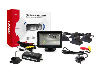 Zestaw czujników parkowania TFT01 4,3" z kamerą HD-305-LED 4 sensory czarne Truck