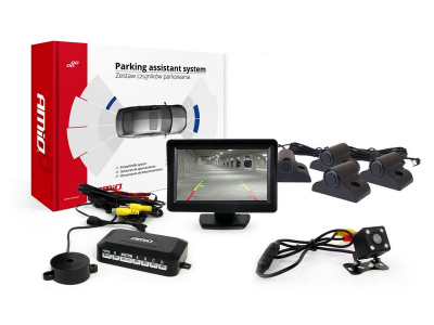 Zestaw czujników parkowania TFT01 4,3" z kamerą HD-315-LED 4 sensory czarne Truck
