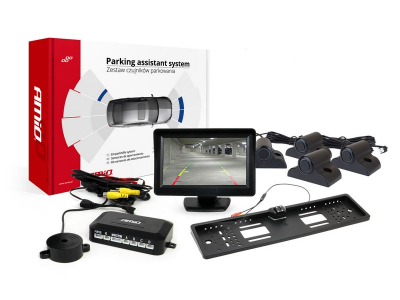 Zestaw czujników parkowania TFT01 4,3" z kamerą HD-402-LED 4 sensory czarne Truck