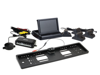 Zestaw czujników parkowania TFT02 4,3" z kamerą HD-402-LED 4 sensory czarne Truck