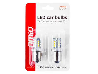 Żarówki LED CANBUS 3030 16SMD 1156 BA15S P21W R10W R5W White 12V/24V