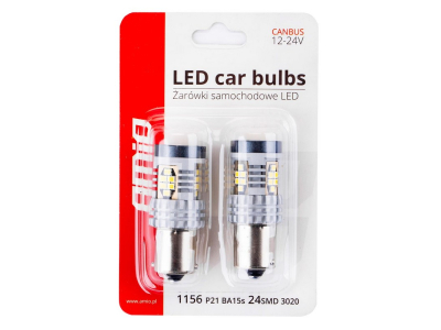 Żarówki LED CANBUS 3020 24SMD 1156 BA15S P21W R10W R5W White 12V/24V