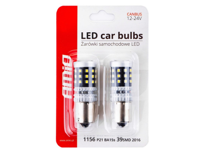 Żarówki LED CANBUS 2016 39SMD 1156 BA15S P21W R10W R5W White 12V/24V