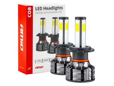 Żarówki samochodowe LED COB 4Side AMiO H7