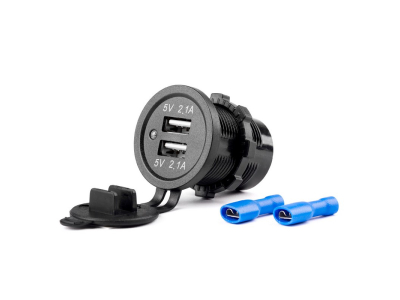 Wodoodporna ładowarka z gniazdami 2xUSB 12/24V MOD-04