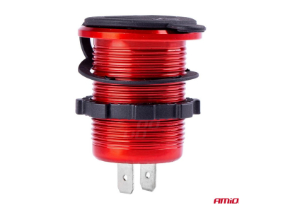 Wodoodporna ładowarka z testerem napięcia 2xUSB 12/24V MOD-11