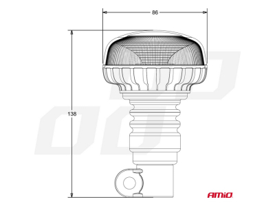 Lampa ostrzegawcza W21pl uchwyt zaginany R65 R10 18LED 12/24V IP56
