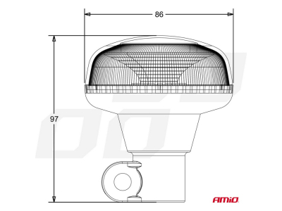 Lampa ostrzegawcza W21p na trzpień R65 R10 18LED 12/24V IP56