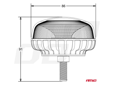 Lampa ostrzegawcza W21sb na śrubie R65 R10 18LED 12/24V IP56