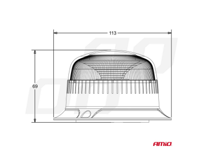 Lampa ostrzegawcza W21ml Magnetyczna / 3 śruby R65 R10 18LED 12/24V IP56
