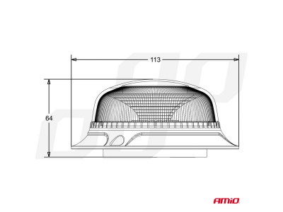 Lampa ostrzegawcza W21m Magnetyczna / 3 śruby R65 R10 18LED 12/24V IP56
