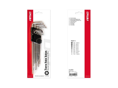 Klucze TORX długie 230mm 9 szt. TKL