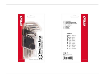 Klucze TORX krótkie 125mm 9 szt. TKS