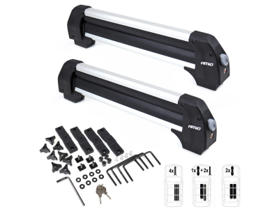 Bagażnik na narty snowboard AMIO krótki 570mm