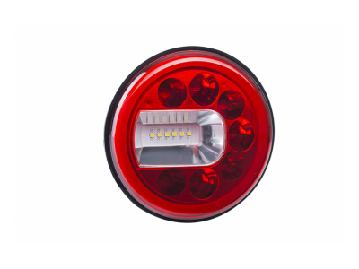 Lampa zespolona tylna HOR 96B - LUNA, diodowa 12/24V, lewa (wersja naścienna, światło pozycyjne, przeciwmgielne i cofania, przewód okrągły 4x0,5 mm2,