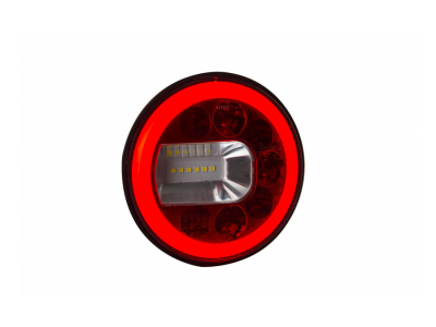 Lampa zespolona tylna HOR 96B - LUNA, diodowa 12/24V, lewa (wersja naścienna, światło pozycyjne, przeciwmgielne i cofania, przewód okrągły 4x0,5 mm2,