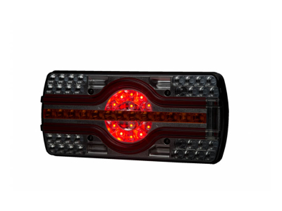 Lampa zespolona tylna HOR 89, EMA - 4 funkcyjna, diodowa 12/24 V, (oświetlenie tablicy rejestracyjnej boczne, przewód okrągły 5x0,5 mm2, długość 2 m)