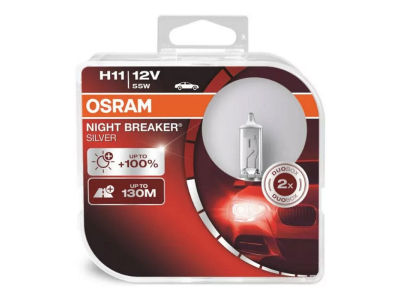 Żarówki halogenowe Osram H11 12V 55W PGJ19-2 NIGHT BREAKER SILVER+100% /2szt./