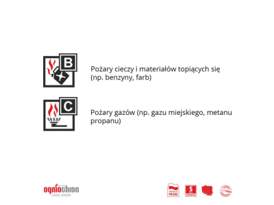 Gaśnica proszkowa GP-1 BC z wieszakiem